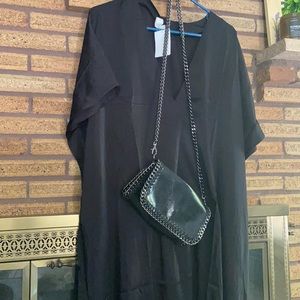 BLACK VNECK DRESS, long, loose style, soft / nwt🌸